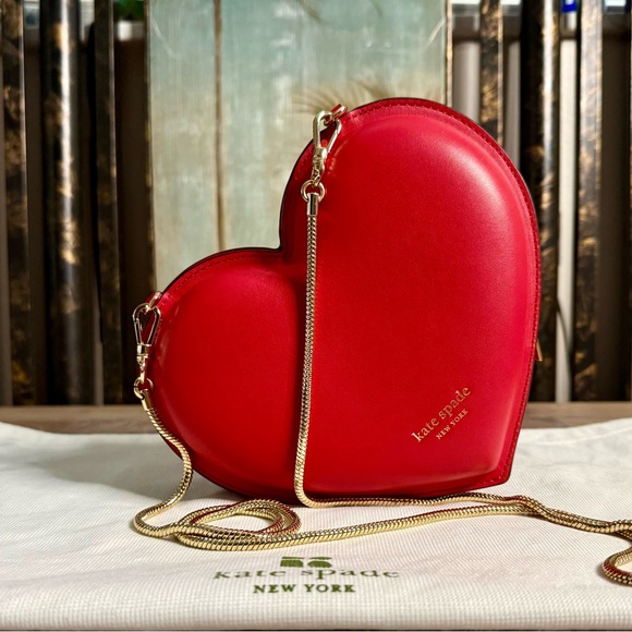 kate spade Handbags - RARE Kate Spade Red Leather Heart Crossbody Shoulder Bag